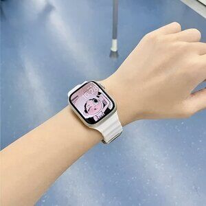 NEW[BAND] Waterproof Sport Silicone Ocean Strap for Apple Watch - White